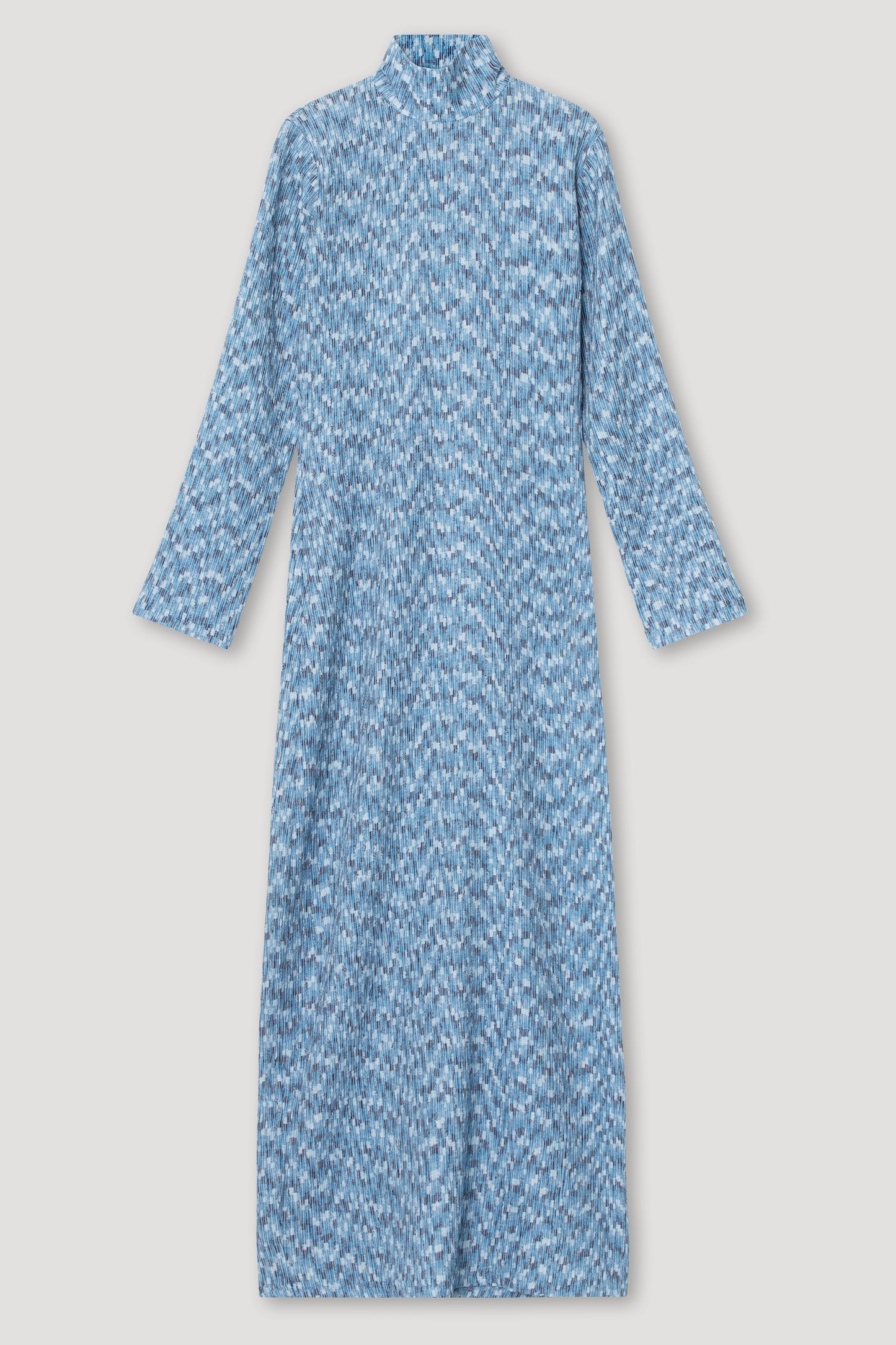 Résumé - Blauwe jurk met vierkant patroon structuur