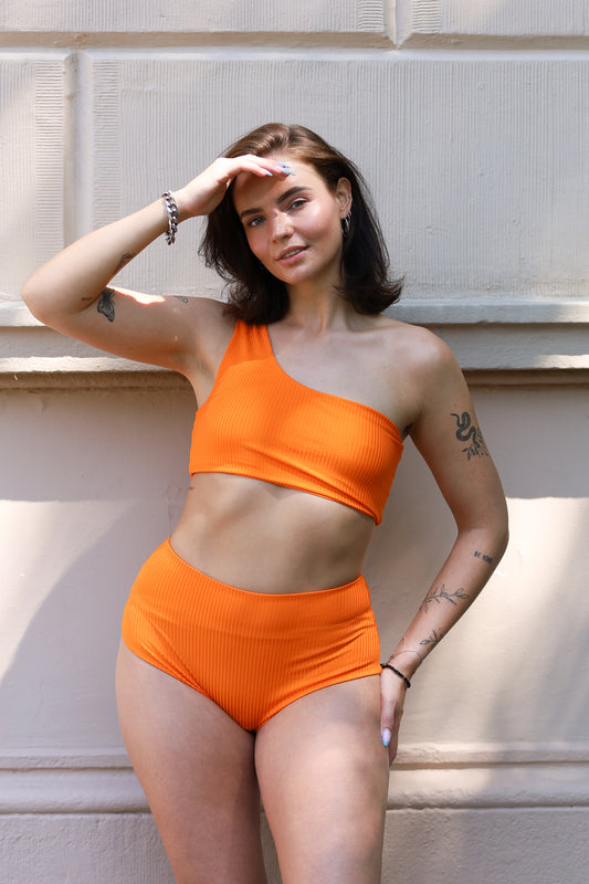 Résumé - oranje bikini met hoge taille