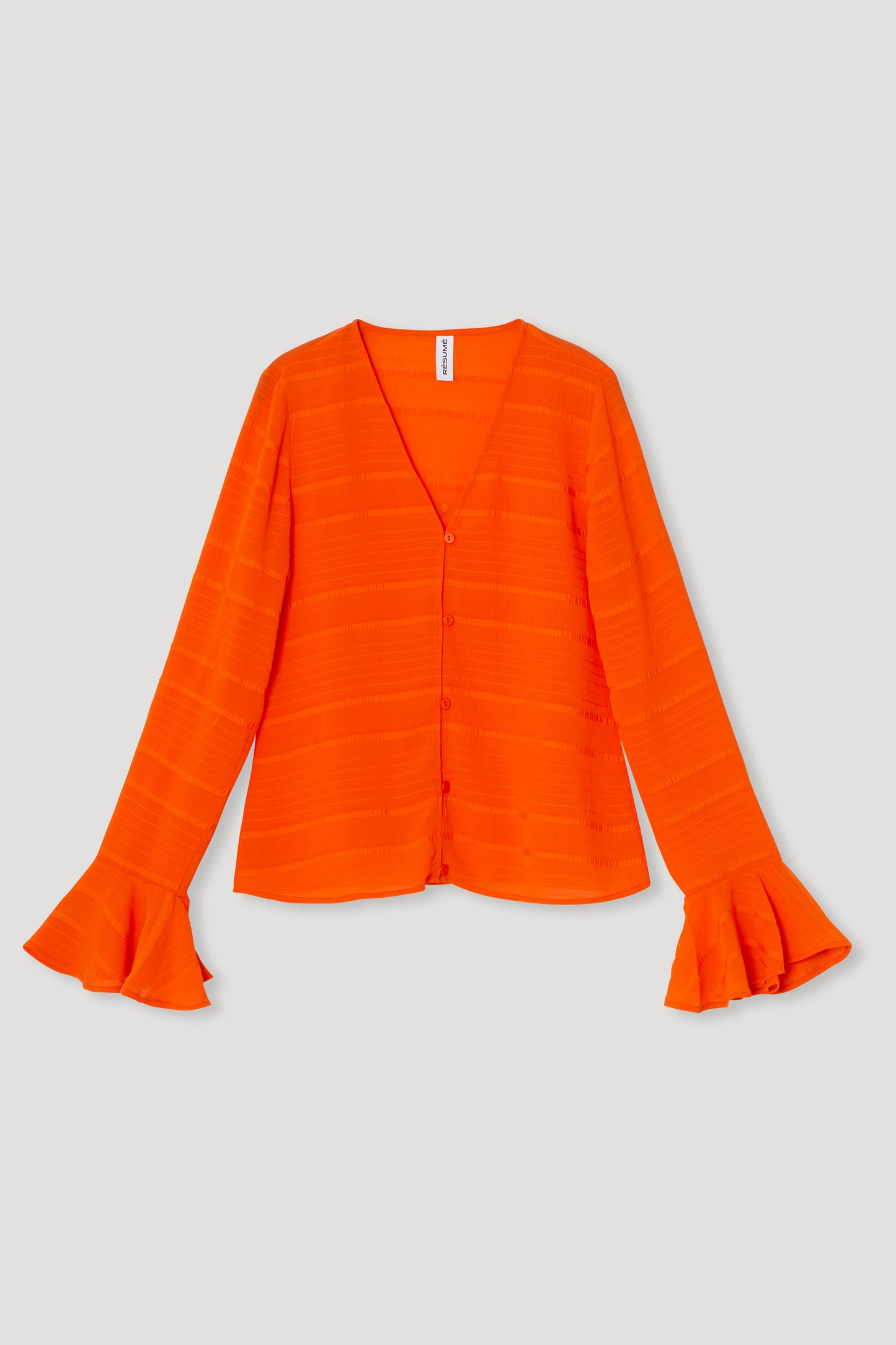 Résumé - oranje blouse met wijde mouwen
