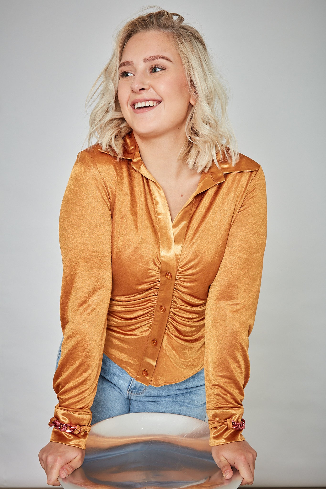 Mironce - blouse koperkleurig