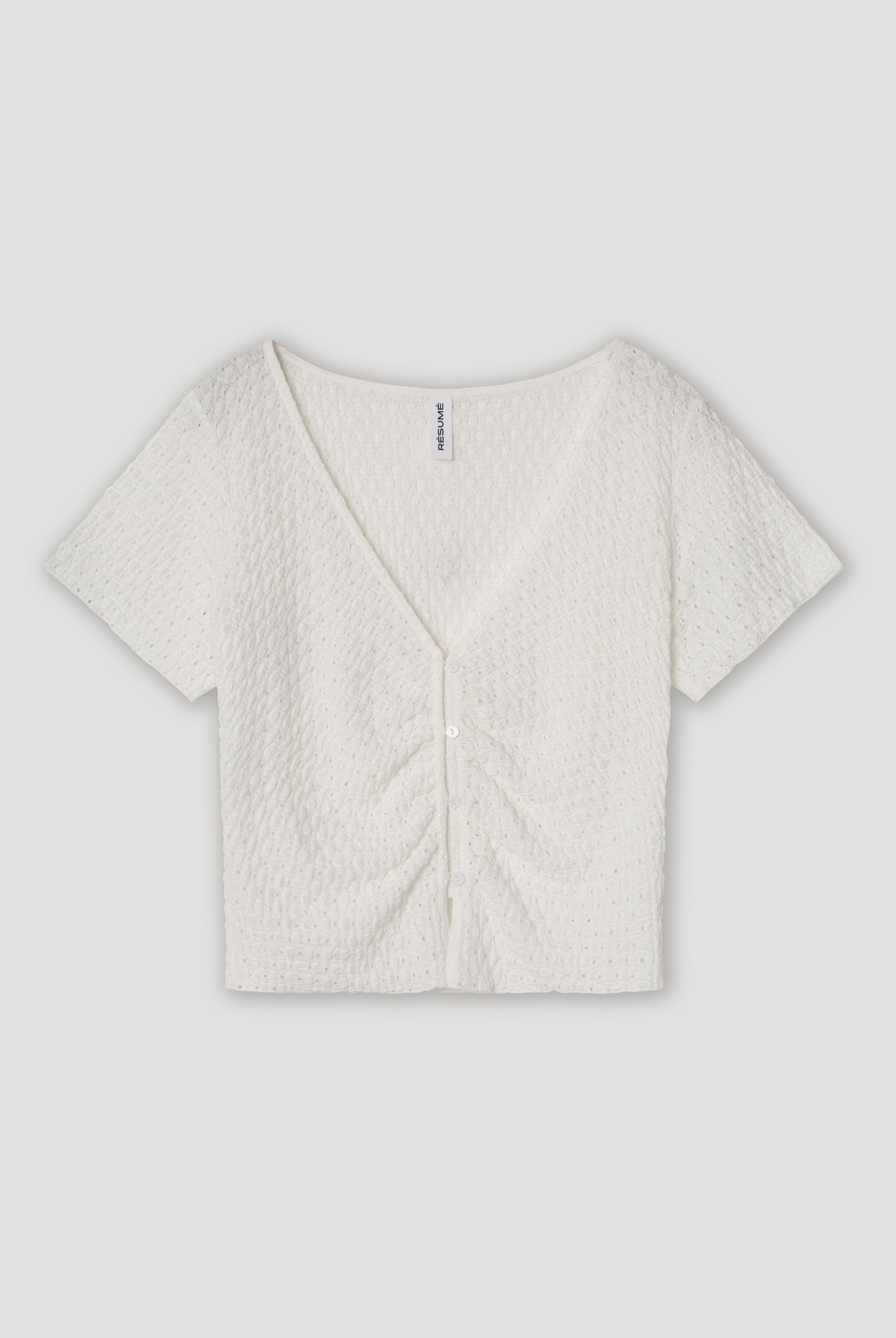 dames witte t-shirt met knopen