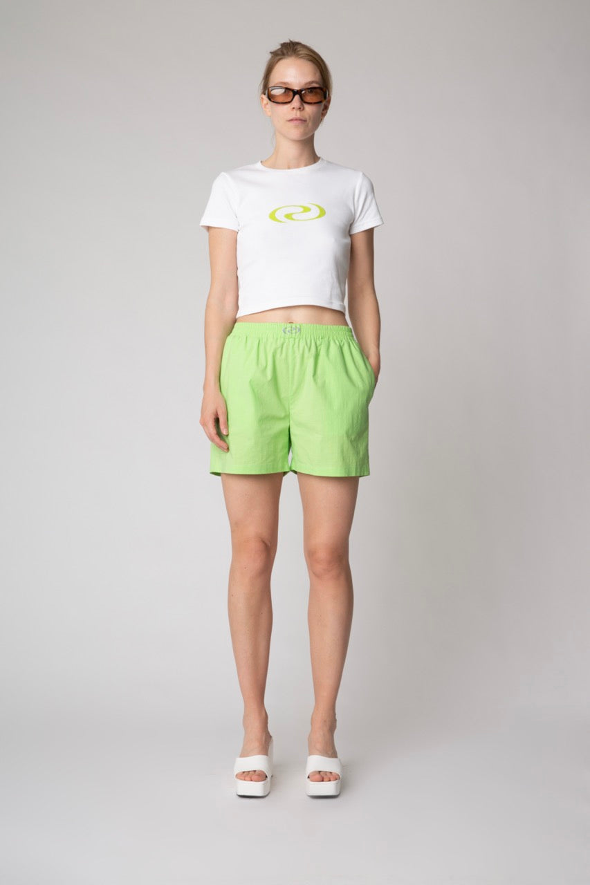 Résumé - elastische katoenen short lime