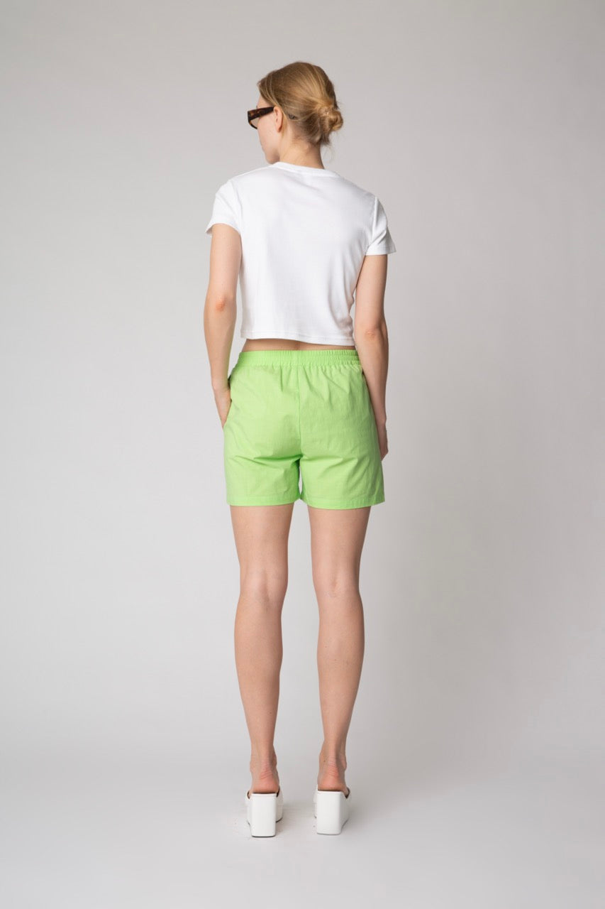 Résumé - elastische katoenen short lime