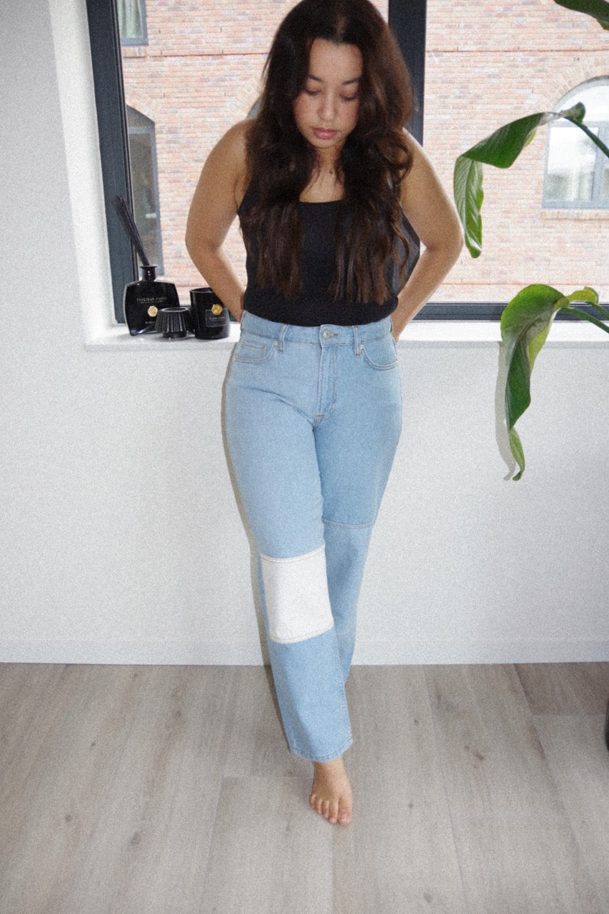 IVY Copenhagen - lichtblauw hoge taille spijkerbroek met rechte pijpen