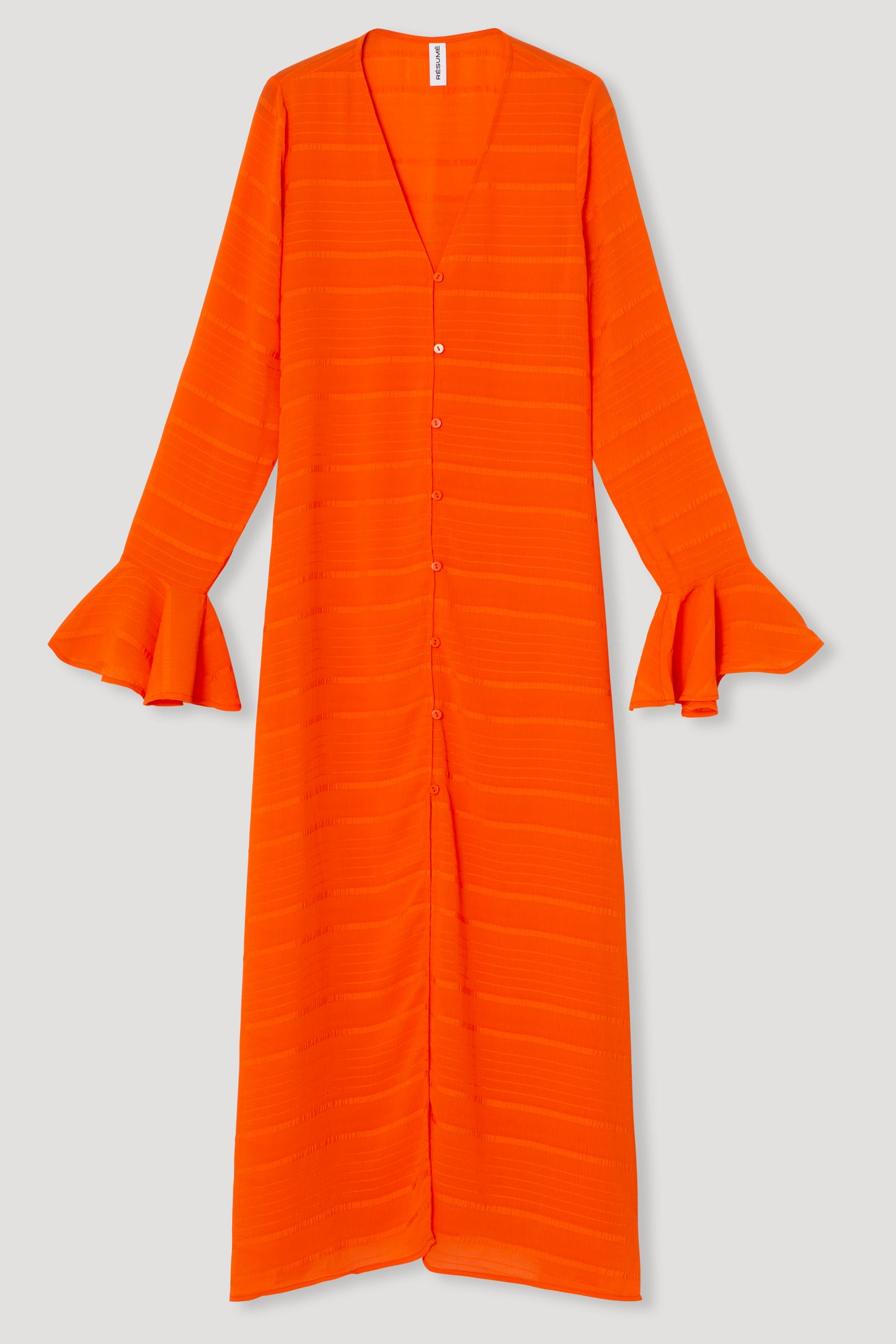 Résumé - robe longue orange à manches larges