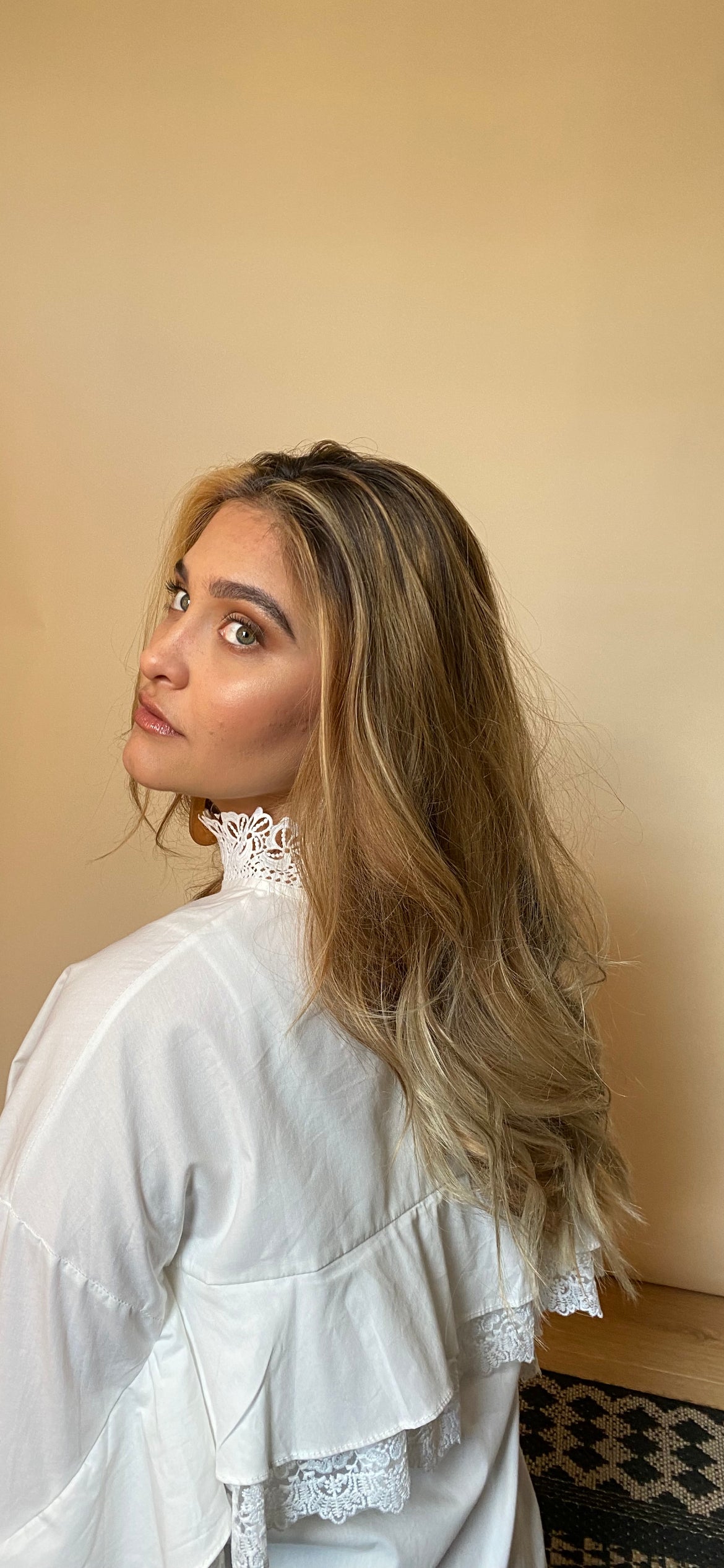 White blouse with lace