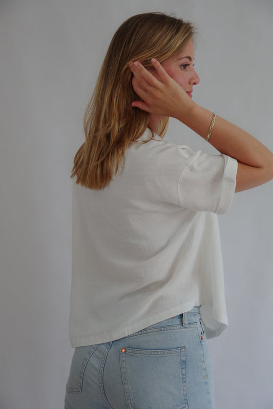 T-shirt lin blanc
