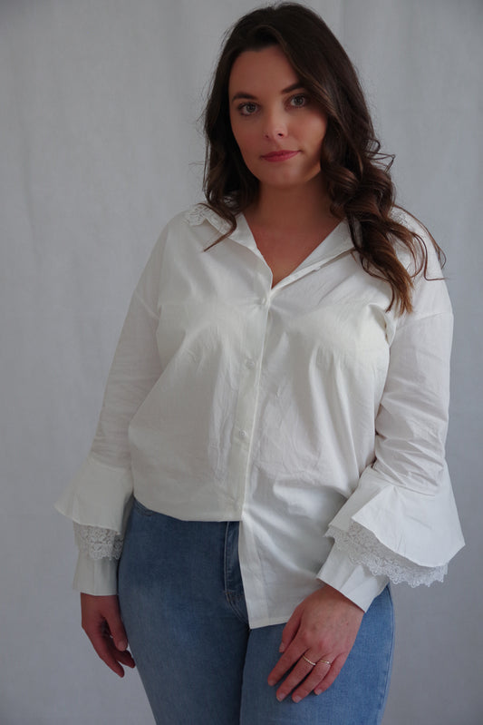 White blouse with lace