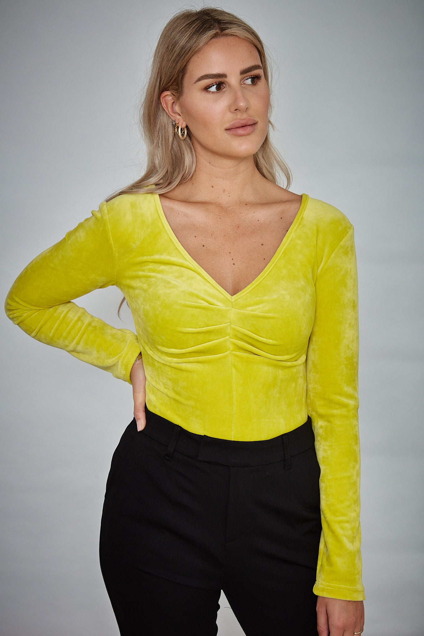 Mironce - body velours jaune