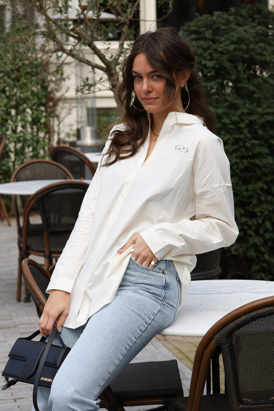 Résumé - oversized blouse with long sleeves off white